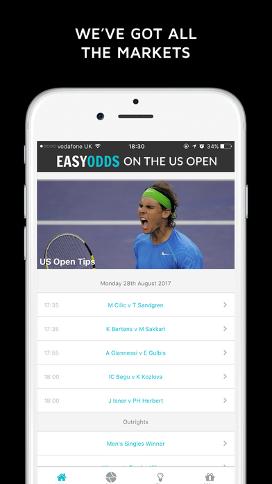 Easyodds on The US Open Tennis Championships screenshot 2