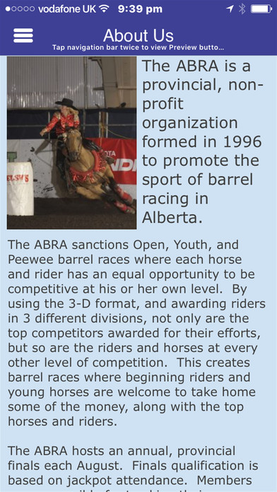 Alberta Barrel Racing Association. screenshot 2