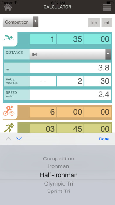 Triathlon Calculator screenshot 2