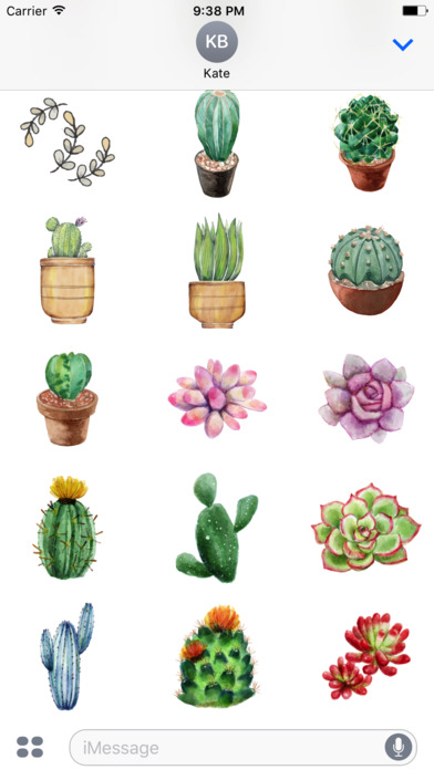 Watercolor Plants Collection Stickers for iMessage screenshot 3