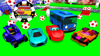 Baby Superheroes Soccer Color Car Parking screenshot 2