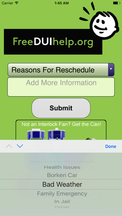 FreeDUIHelp Reschedule App screenshot 4