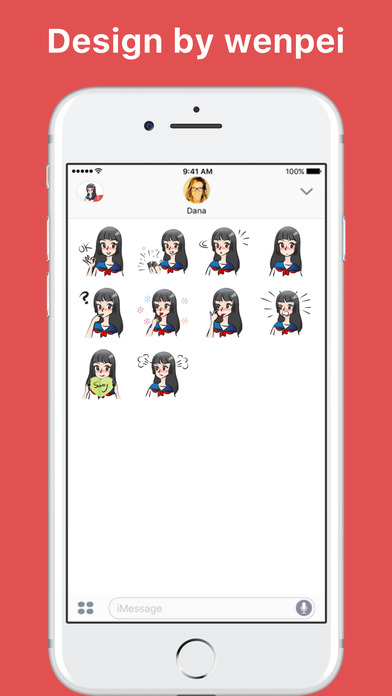 Beautiful High School Girl stickers by wenpei screenshot 2
