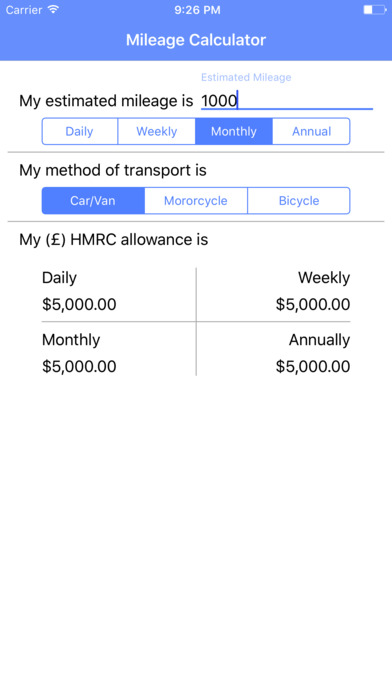 HMRC Mileage Calculator screenshot 2