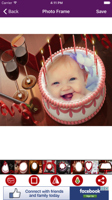 Birthday cake photo frame screenshot 4