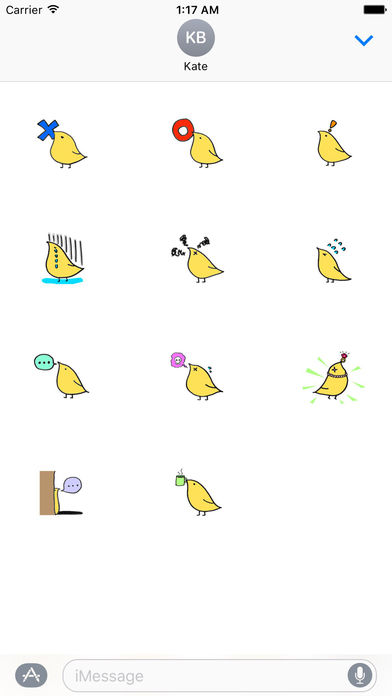 Chidori Cute Yellow Bird Sticker screenshot 3