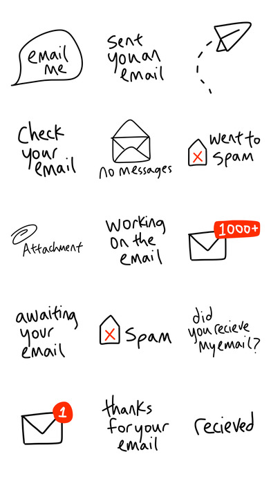 Email sticker, inbox text me stickers for iMessage screenshot 2
