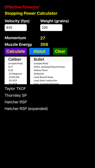 Stopping Power Calculator screenshot 2
