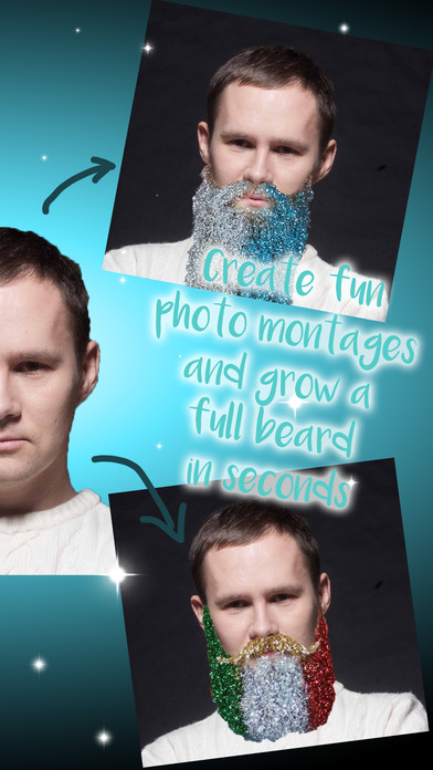 Glitter Beard Booth - Face Montage Photo Editor screenshot 2