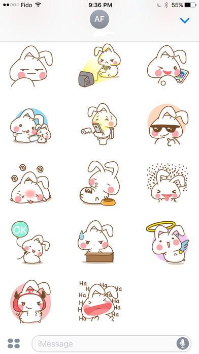 Onigiri Bunny Sticker iMessage screenshot 2