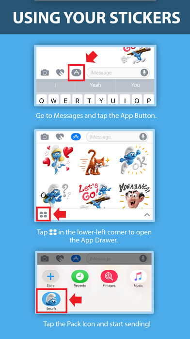 Smurfs: The Lost Village Stickers for iMessage screenshot 2