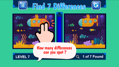Find 7 Differences For Sea Animals Game screenshot 2