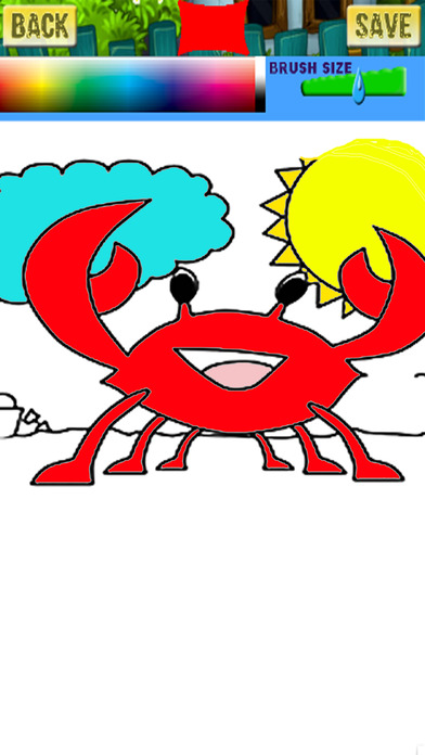 Red Crabs Cartoon Coloring Pages Games For Kids screenshot 2