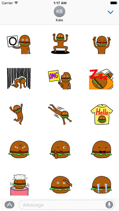I am a Hamburger - HambergerMan Sticker screenshot 2