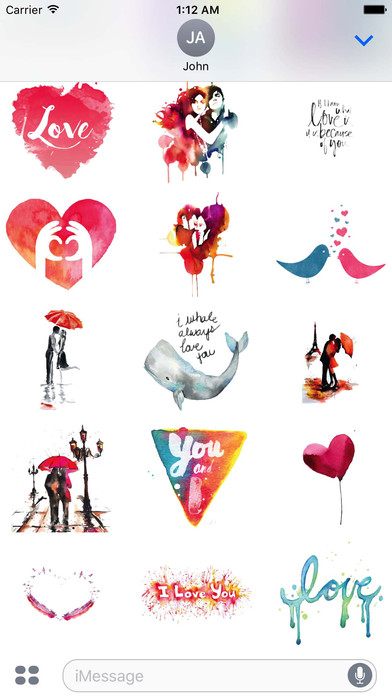 Watercolor Couple Love Sticker Pack screenshot 3