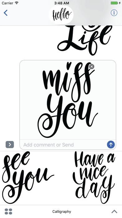 Hello Calligraphy! Stickers for iMessage screenshot 3