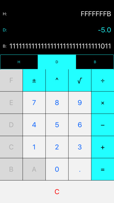 Mini: Hex Dec Bin Calculator screenshot 2