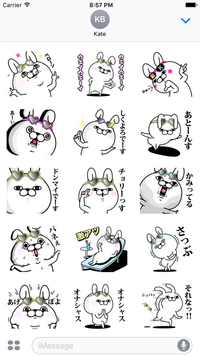 rabbit100% tyarai stickers screenshot 2