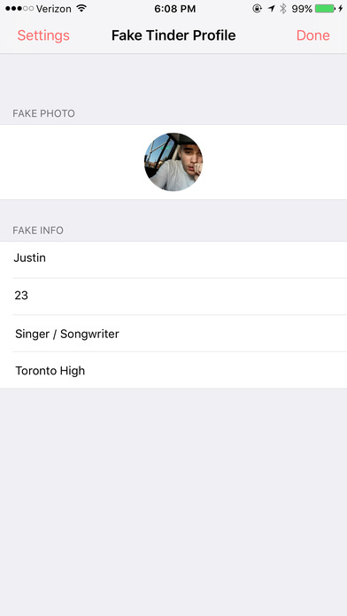 Fake Tinder - Make profiles to prank your friends! screenshot 2