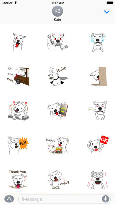 Pit Bull Dog Emoji Stickers screenshot 2