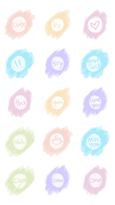Watercolor sticker, text pic stickers for iMessage screenshot 2