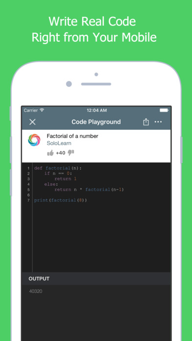 Screenshots of Learn Python for iPhone