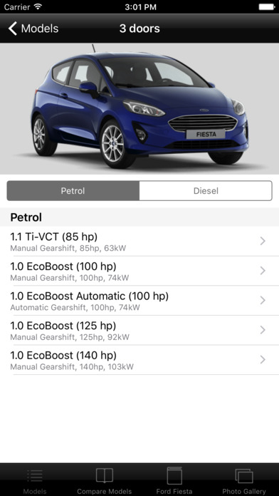 Specs for Ford Fiesta VIII 2017 edition screenshot 2