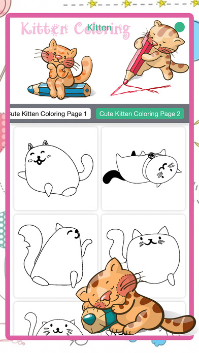 Printable Cute Little Kitten Coloring Book screenshot 4