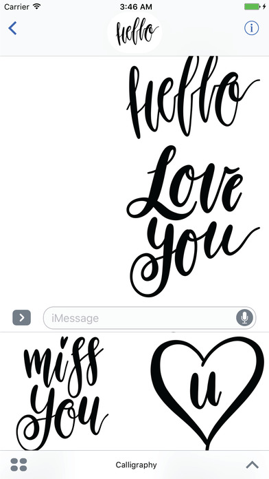 Hello Calligraphy! Stickers for iMessage screenshot 2