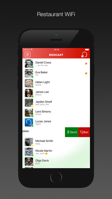 Egocast x. WiFi social group screenshot 2