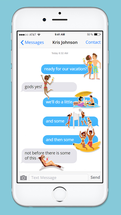 Beach Vacation Summer Fun & Friends Sticker Pack screenshot 2