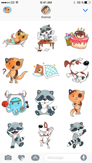 Funny World - cat, dog, raccoon, octopus, bear screenshot 2