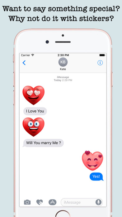 Romantic Heart Stickers For iMessage screenshot 2