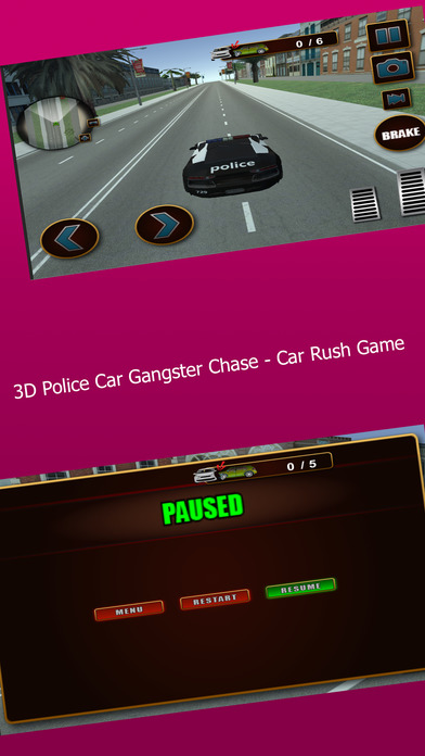 3D Police Car Gangster Chase - Car Rush Game screenshot 3