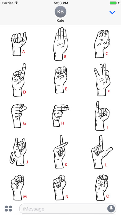 Sign Language Alphabet Stickers screenshot 2