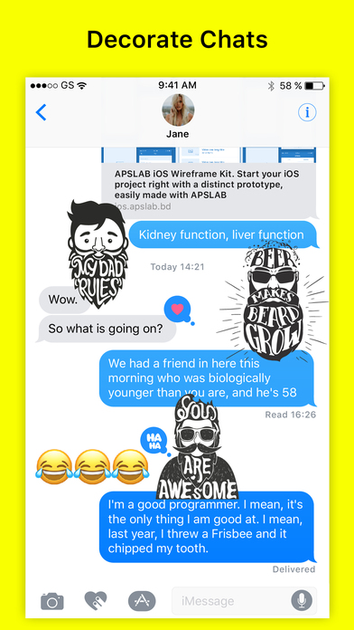 Beardo - Funny Beard Stickers Quote Comic & Emoji screenshot 4