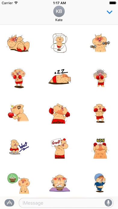 Muay Thai Martial Arts with Cute Pig Sticker screenshot 2