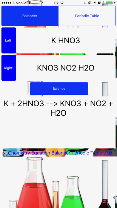 Fast Chemistry Equation Balancer Periodic Table screenshot 2