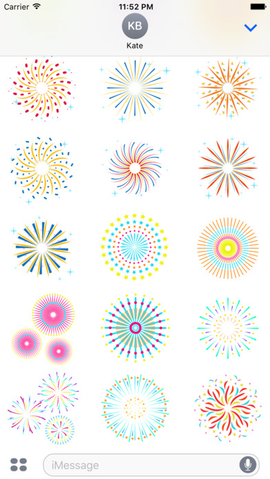 Animated New Fireworks Party for iMessage screenshot 2