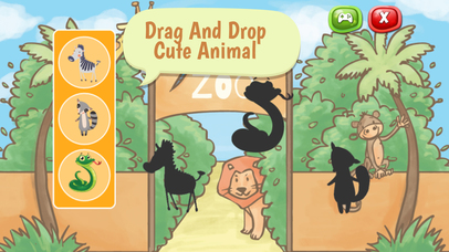 Cute Zoo Animals Vocabulary Learning Puzzle Game screenshot 2