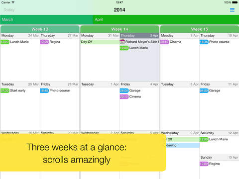 Easy Calendar for iPad screenshot 2