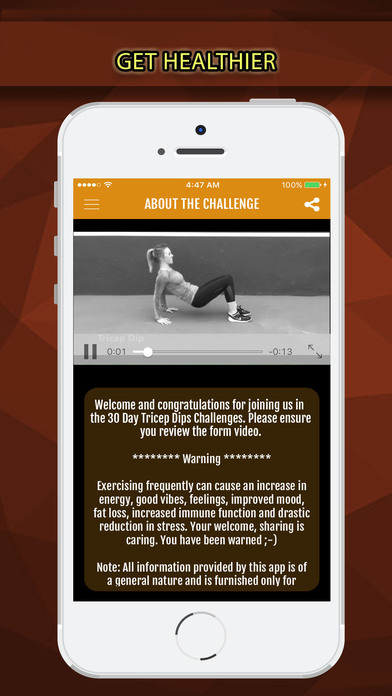 30 Day Tricep Dips Challenge screenshot 3
