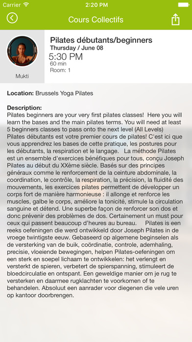 Brussels Yoga Pilates screenshot 4
