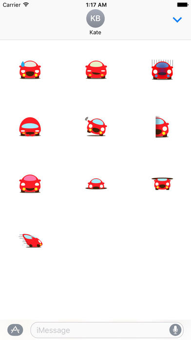 Cute Red Car Carmoji Stickers screenshot 3