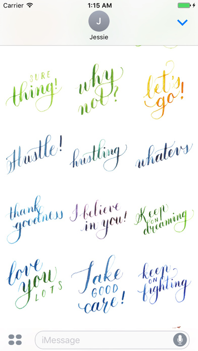 Hustle Calligraphy - Handwritten Font Stickers screenshot 3