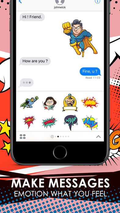 Cartoon Comic Stickers iMessage by ChatStick screenshot 2