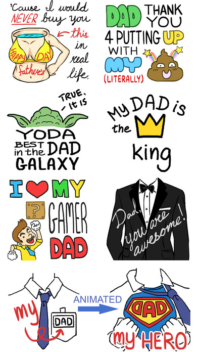 Father's Day Animated Sticker Pack: Coolest Pop screenshot 2