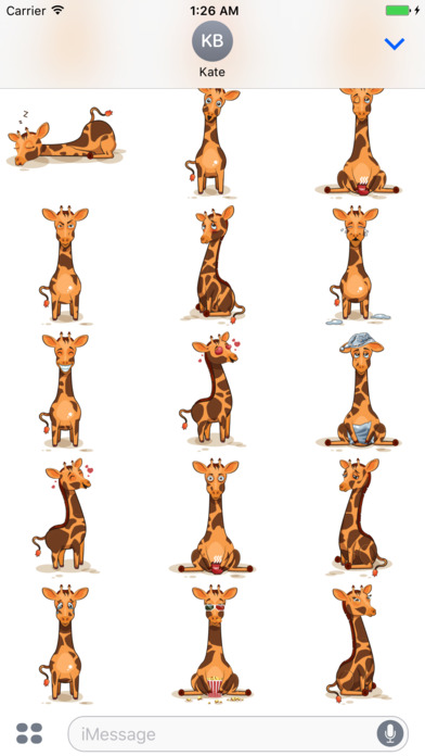 Emoji Cartoon Giraffe Stickers screenshot 3