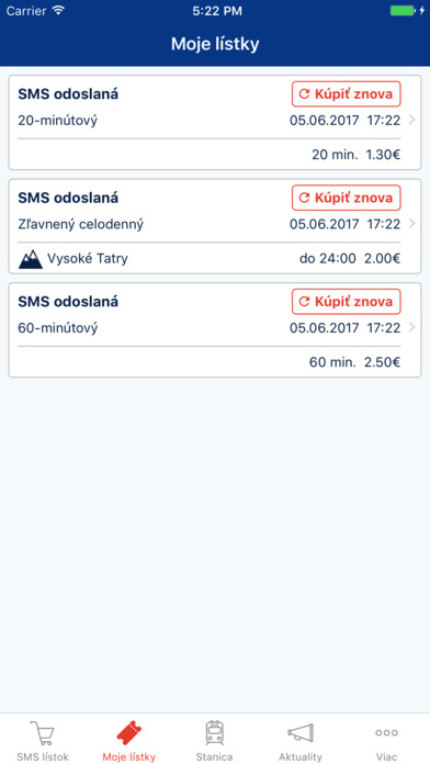 SMS Lístky - vlaky ZSSK screenshot 3