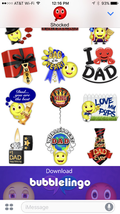 Bubblelingo Father's Day Emoji Stickers screenshot 3